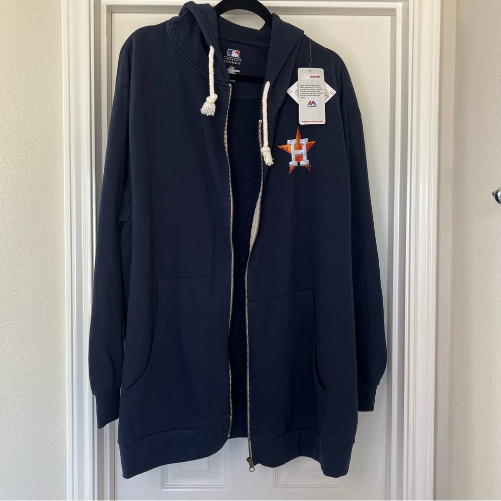 NWT Majestic Houston Astros Zip Up Hoodie Sz 2X